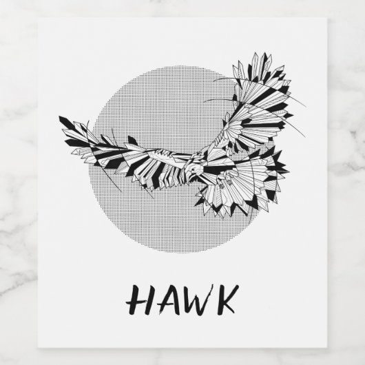 Hawk Wijn Etiket (Enkel label)