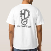 HawkDG T-Shirt (grijze Logo, zuiver wit) (Achterkant)