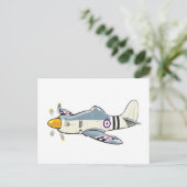 Hawker Fury karikatuur Briefkaart (Staand voorkant)