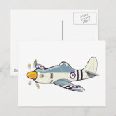 Hawker Fury karikatuur Briefkaart (Voorkant / Achterkant)