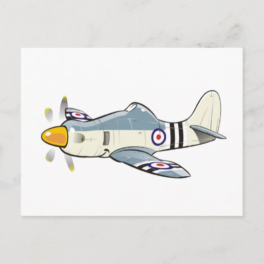 Hawker Fury karikatuur Briefkaart (Voorkant)