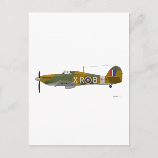 Hawker Hurricane Briefkaart (Voorkant)