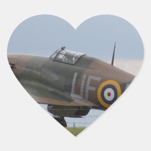 Hawker Hurricane Driekwart aanzicht Hart Sticker (Voorkant)