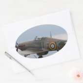 Hawker Hurricane Driekwart aanzicht Ovale Sticker (Envelop)