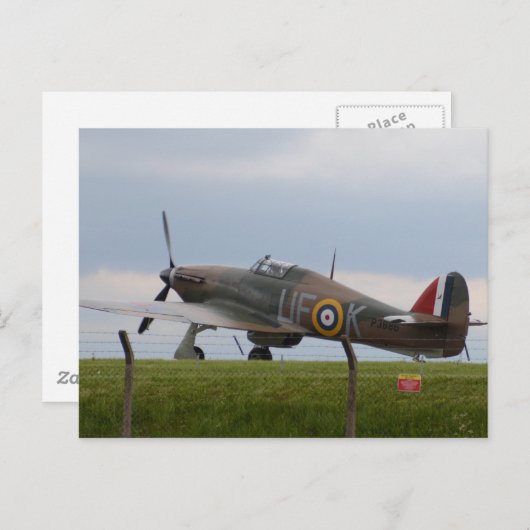 Hawker Hurricane Driekwart Uitzicht Briefkaart (Voorkant / Achterkant)