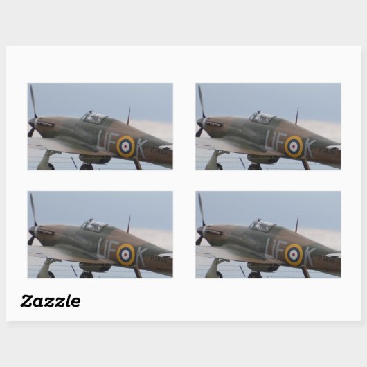 Hawker Hurricane Driekwart Uitzicht Rechthoekige Sticker (Vel)