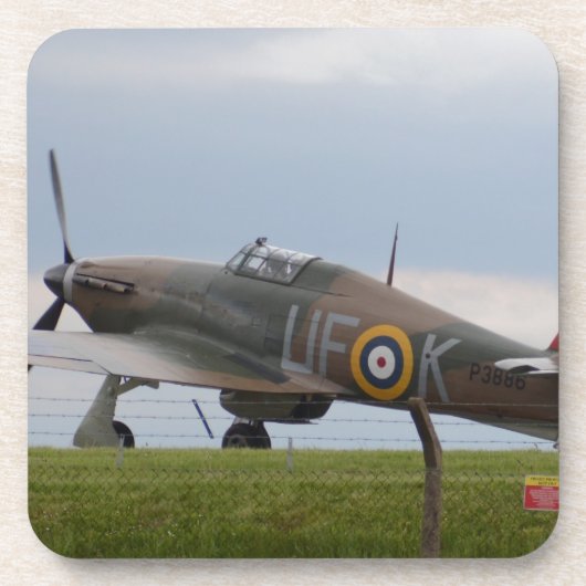 Hawker Hurricane Driekwartzicht Drankjes Onderzetter (Voorkant)
