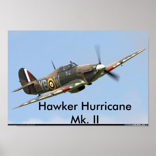 Hawker Hurricane, Hawker Hurricane Mk. II Poster (Voorkant)