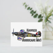 Hawker Hurricane Mk1 Briefkaart (Staand voorkant)