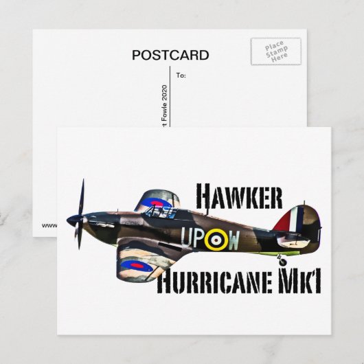 Hawker Hurricane Mk1 Briefkaart (Voorkant / Achterkant)