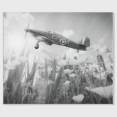Hawker Hurricane vliegt over papavers in Spring Ca Cadeaupapier (Vlak)