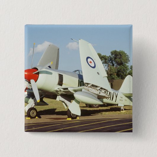 Hawker Sea Fury bij CAF, Minnesota Wing, op de Vierkante Button 5,1 Cm (Voorkant)