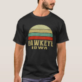 HAWKEYE IOWA  Retro Sunset T-shirt (Voorkant)