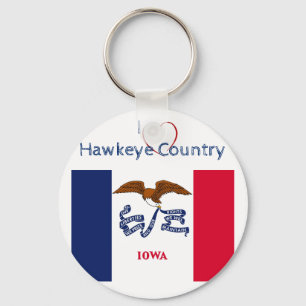 Hawkeyes Iowa Patriotic Flag Button Sleutelhanger