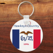 Hawkeyes Iowa Patriotic Flag Button Sleutelhanger (Voorkant)