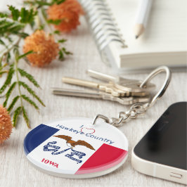 Hawkeyes Iowa w/initialen Vlag Sleutelhanger