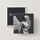 Hawkgirl Vierkante Button 5,1 Cm (Voorkant /achterkant)