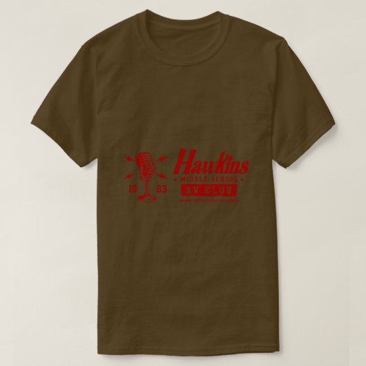 Hawkins Middelbare School AV Club T-shirt (Design voorkant)