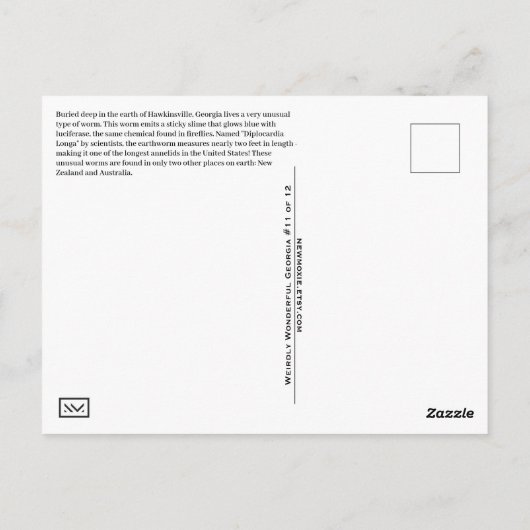 Hawkinsville Georgia Briefkaart VS (Achterkant)