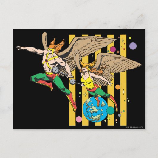 Hawkman en Hawkwoman Briefkaart (Voorkant)