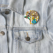 Hawkman en Hawkwoman Ronde Button 5,7 Cm (In situ)