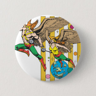 Hawkman en Hawkwoman Ronde Button 5,7 Cm