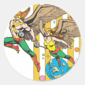 Hawkman en Hawkwoman Ronde Sticker (Voorkant)