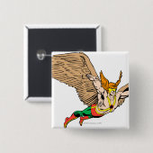 Hawkman Flies Vierkante Button 5,1 Cm (Voorkant /achterkant)