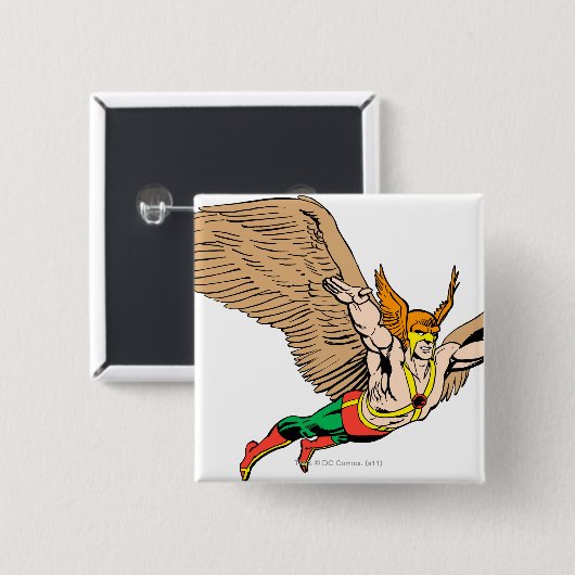 Hawkman Flies Vierkante Button 5,1 Cm (Voorkant /achterkant)