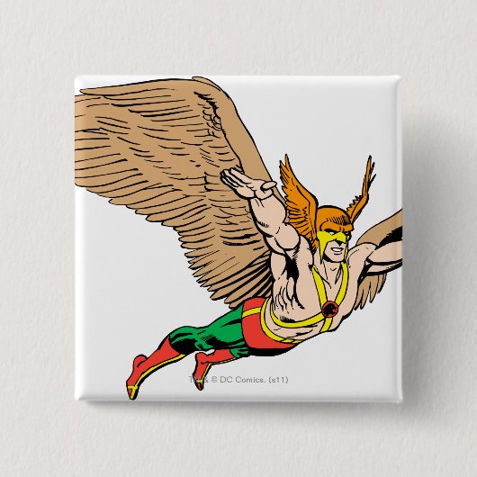 Hawkman Flies Vierkante Button 5,1 Cm (Voorkant)