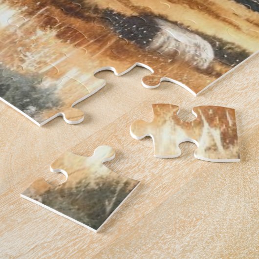 Hawks boven een klein oud bergdorpje. legpuzzel (Zijkant)