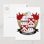 Hawks Family Crest Briefkaart (Voorkant / Achterkant)