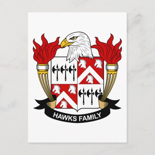 Hawks Family Crest Briefkaart (Voorkant)