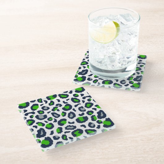Hawks geïnspireerd Leopard Print Glass Onderzetter (Schuin)