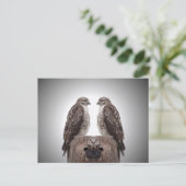 Hawks op een post briefkaart (Staand voorkant)