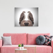 Hawks op een post canvas afdruk (Insitu (Woonkamer))