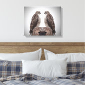 Hawks op een post canvas afdruk (Insitu (Slaapkamer))