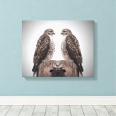 Hawks op een post canvas afdruk (Insitu (Houten vloer))