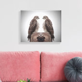 Hawks op een post canvas afdruk (Insitu (Woonkamer))