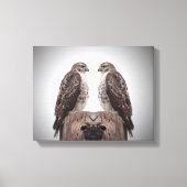 Hawks op een post canvas afdruk (Voorkant)
