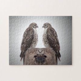 Hawks op een post legpuzzel