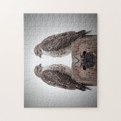 Hawks op een post legpuzzel (Verticaal)