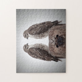 Hawks op een post legpuzzel