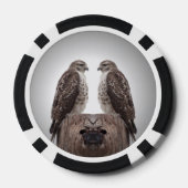 Hawks op een post pokerchips (Achterkant)