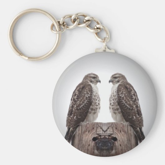 Hawks op een post sleutelhanger (Voorkant)