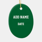 Hawks op Green Oval Keramisch Ornament (Achterkant)