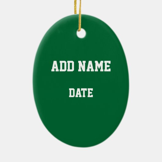 Hawks op Green Oval Keramisch Ornament (Achterkant)