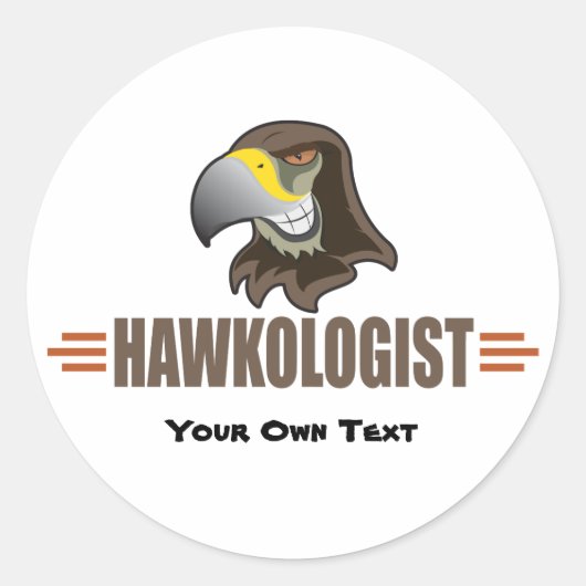 HAWKS - vogels, Mascot van het schoolsportteam Ronde Sticker (Voorkant)