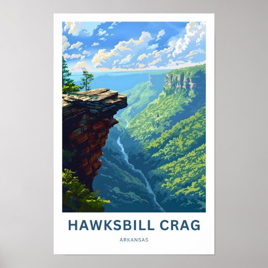 Hawksbill Crag Arkansas Reisprint Poster (Voorkant)