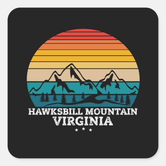 HAWKSBILL MOUNTAIN VIRGINIA VIERKANTE STICKER (Voorkant)